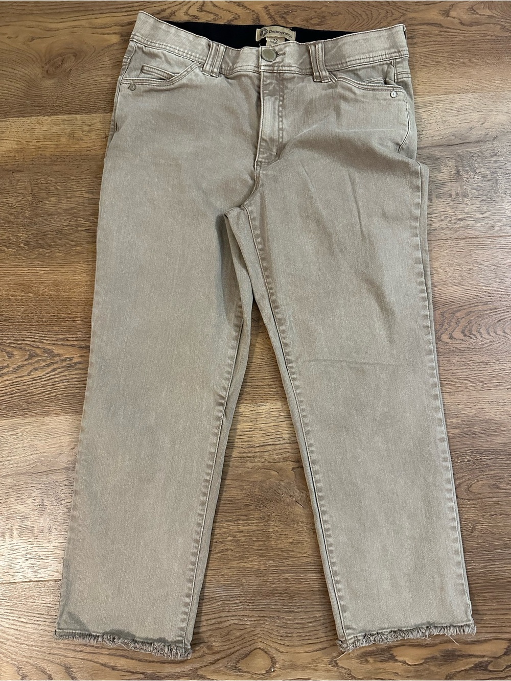 Democracy Ab Technology Taupe Size 12 frayed hem jeans